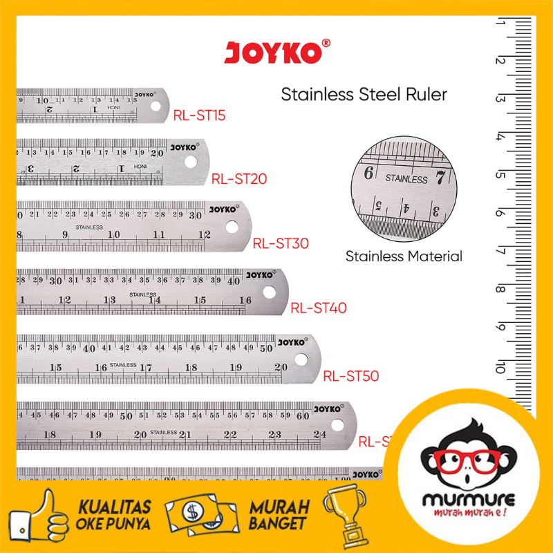 

MURMURE I JOYKO STAINLESS STEEL RULER PENGGARIS BESI