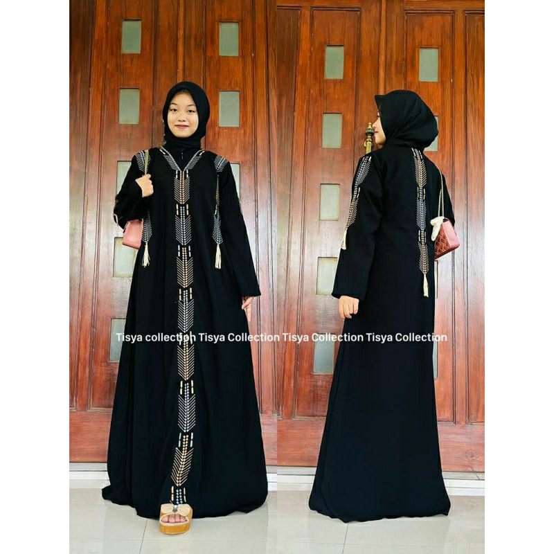 Abaya remaja hitam terbaru murah gamus hitam remaja simple hitam jetblack
