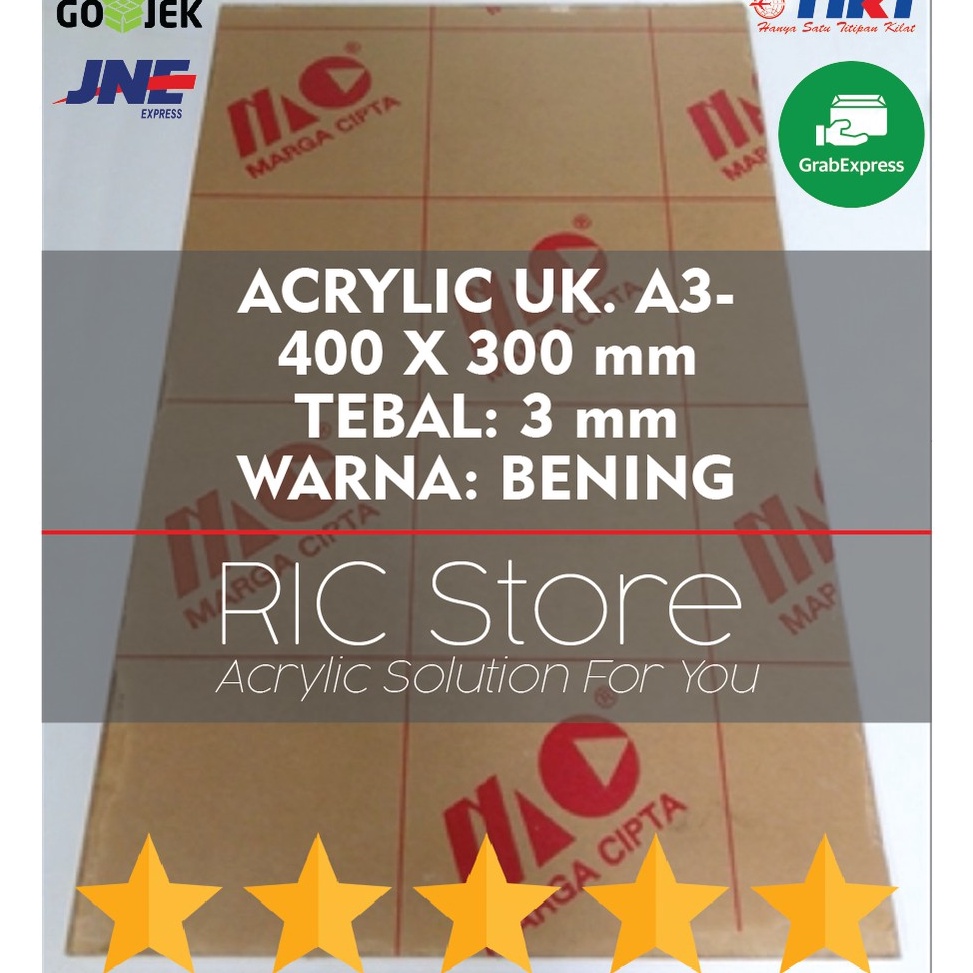 

Acrylic Akrilik Lembaran Uk A3 4x3 Tebal 3mm BENING ART O6L9
