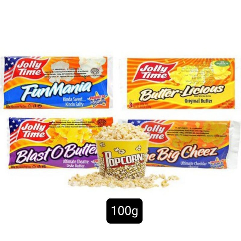 

Jolly Time Microwave Popcorn Pop Corn USA Jagung Berondong Instant Mentah dengan Rasa 100g