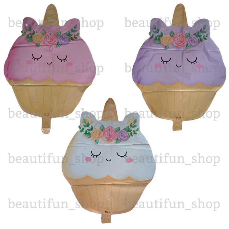 Balon foil cupcake unicorn balon cup cake unicorn balon unicorn cupcake dekorasi ultah tema unicorn 
