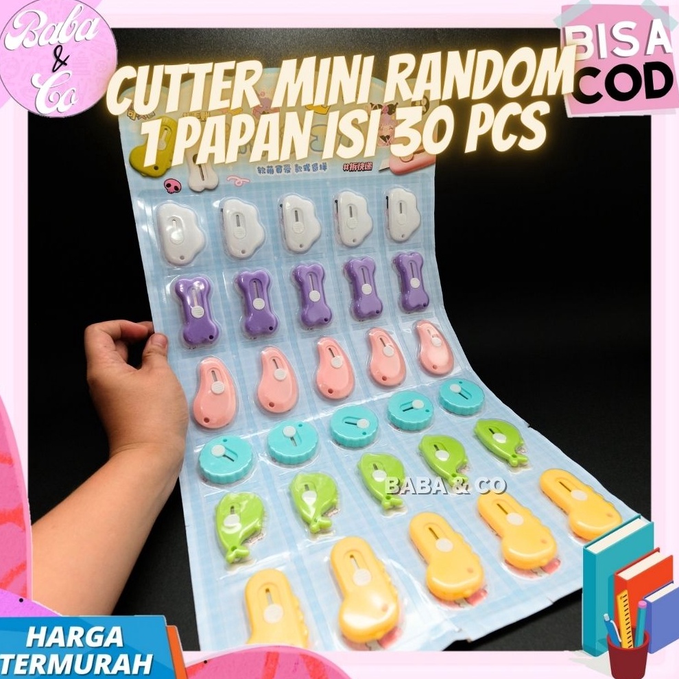 

CUTTER MINI 1 PAPAN 3pcs RANDOM MOTIF CUTTER KECIL UNIK CUTTER GROSIR ART U7R5