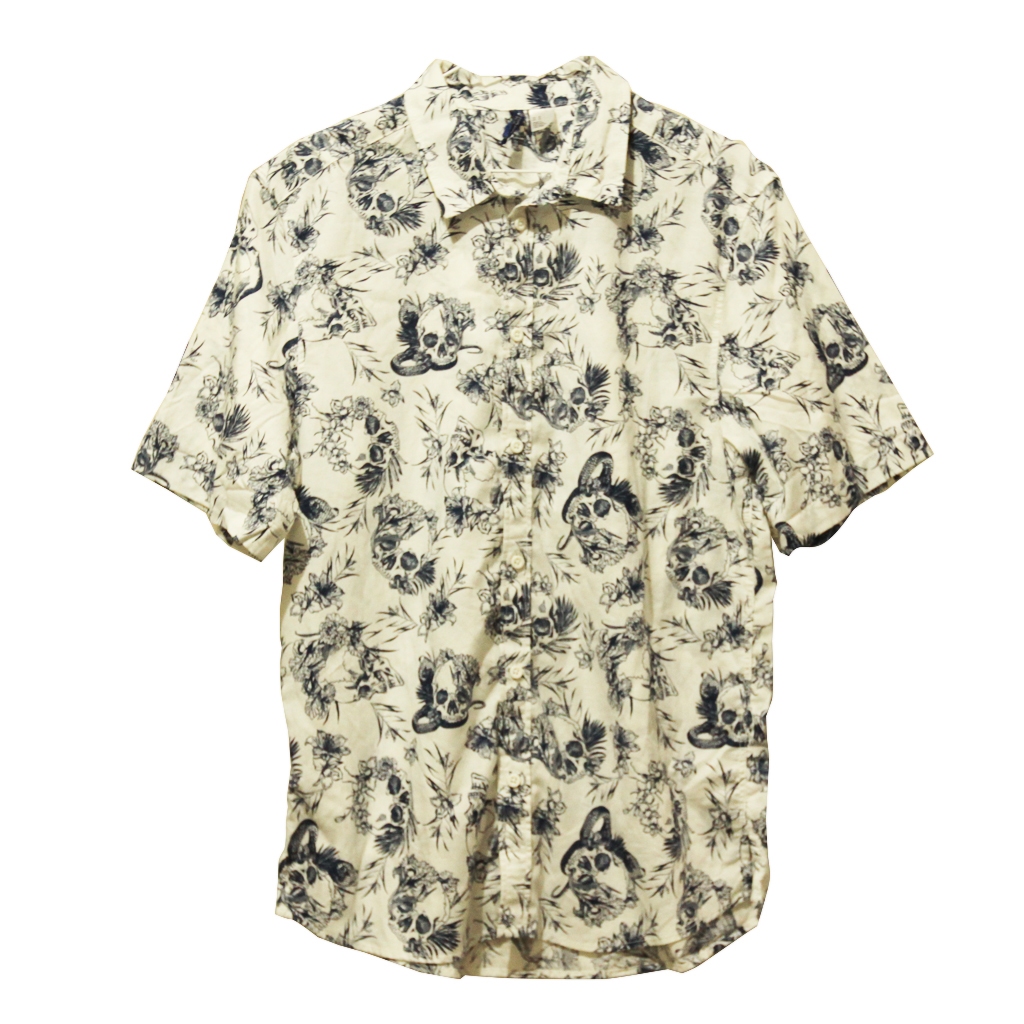 H and M Kemeja putih lengan pendek pria ukuran EUR M original bahan dingin dan adem