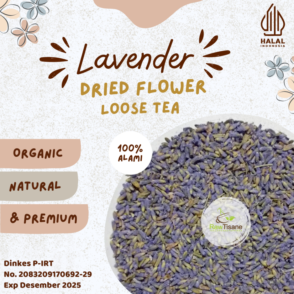 

RAW TISANE Lavender Flower Tea / Teh Bunga Lavender Isi 100 Gram