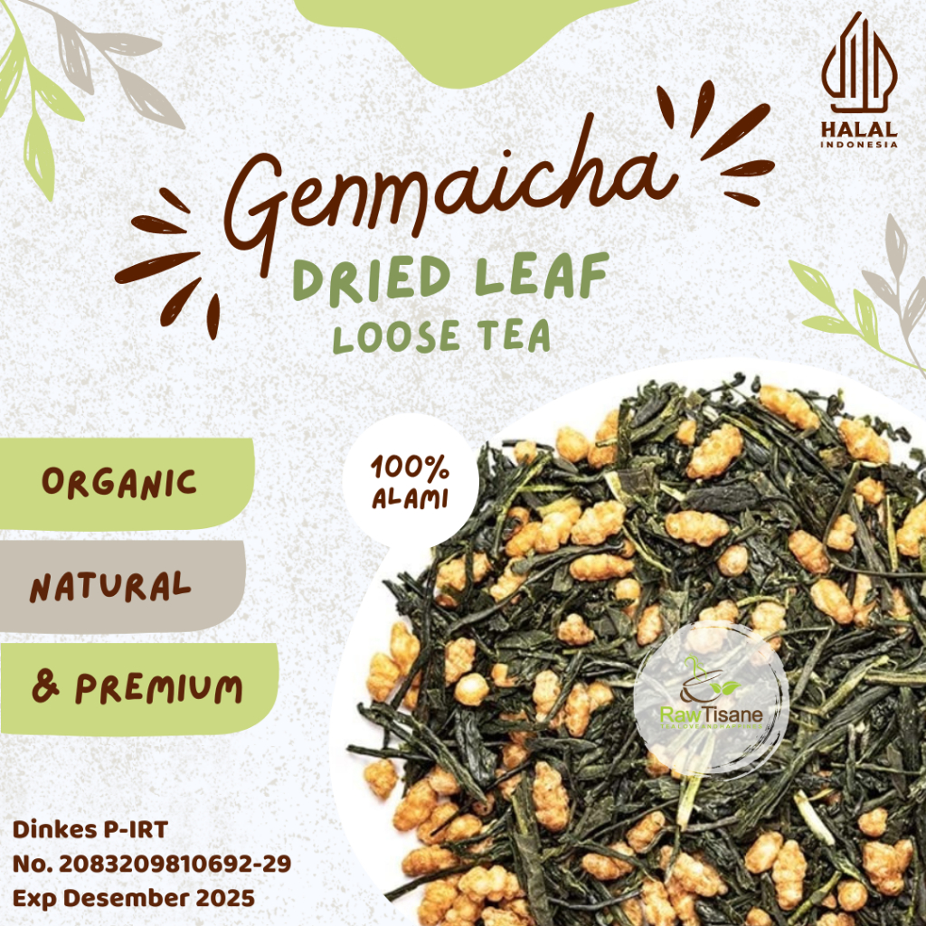

RAW TISANE Genmaicha Tea / Japanese Green Tea With Roasted Rice / Teh Hijau Jepang Dengan Nasi Panggang Isi 100 Gram
