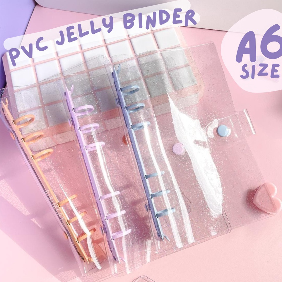 

A6 Size Binder Keuangan PVC Jelly Cover Case 6 Ring Warna ART B9G6