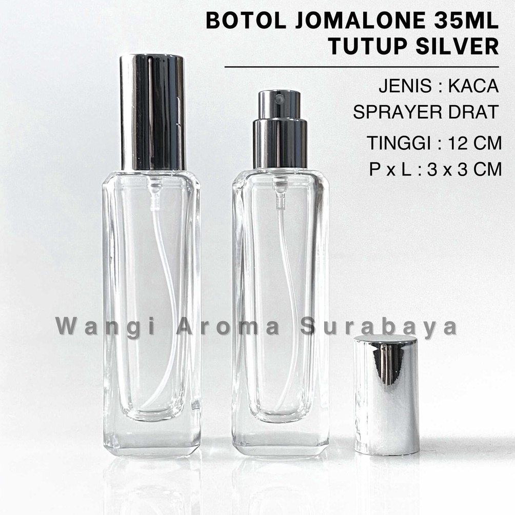 ART J33Q Botol Parfum Jo Malone 35ML Silver Spray Drat  Botol Parfum Jojo Drat  Botol Parfum 35ML Perlusin