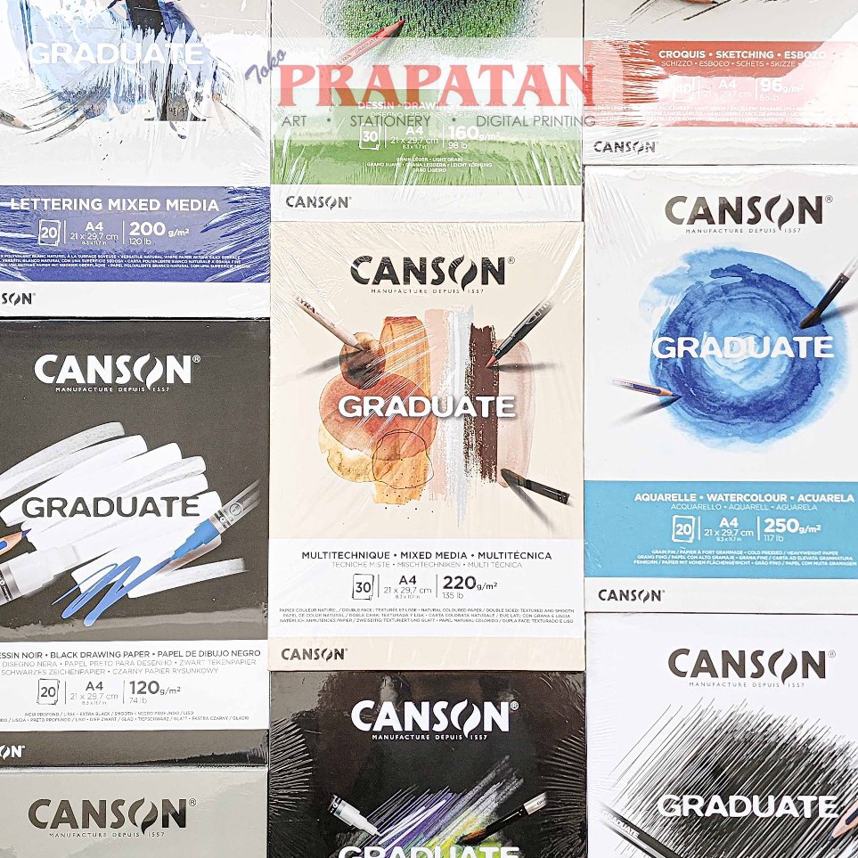 

GRADUATE Canson Drawing Pad A4 Mix Media Watercolor Sketch Acrylic ART J3Y7