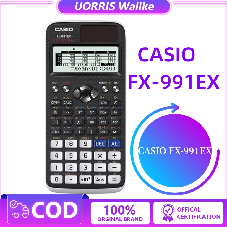 

COD STOCK CASIO FX991EX Kalkulator SekolahKuliah Internasional Classwiz 552 fungsi ART Q1R9