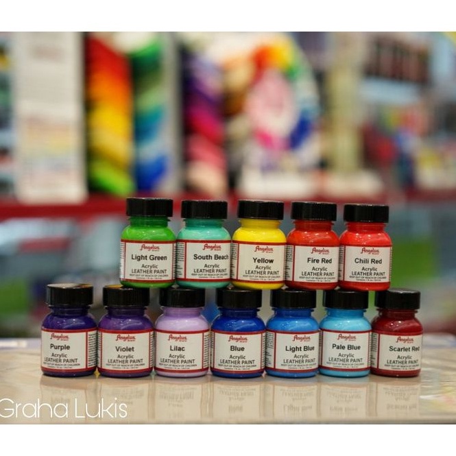 

Angelus Acrylic Leather Paints 1oz Varian 2 WHITE BLACK CREAM GREY ART T7Z5