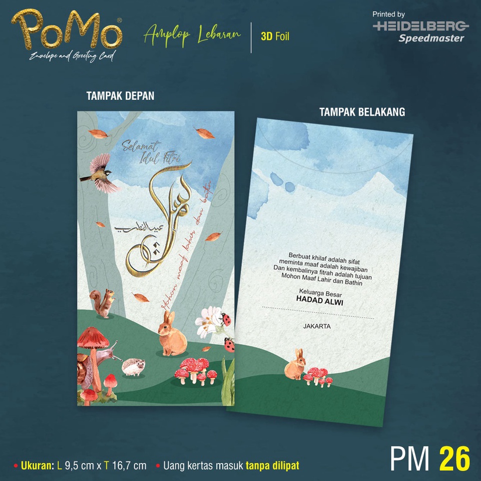 

Angpao Lebaran Amplop Lebaran POMO 26 FOIL 1 Box isi 5 Pcs ART Q6M5