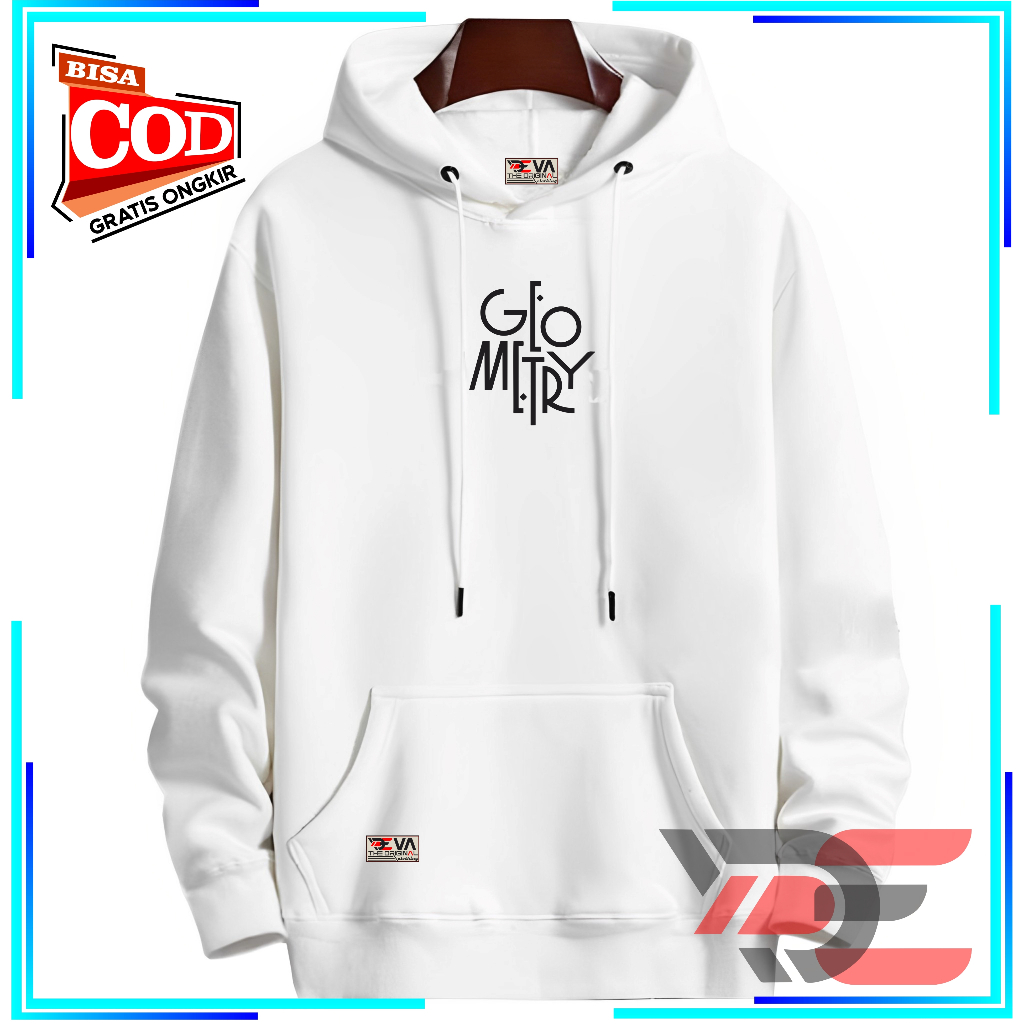 Sweater Putih Sweatshirt Hoodie Pria Basic Sablon Geometry Original Derva Clothing Suiter Hodie Swit