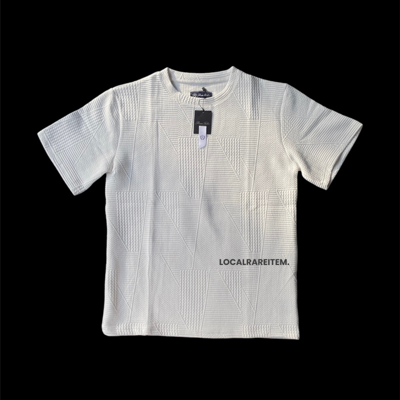 RUCAS Tailor “Textured Knitting” Tee White / Brown