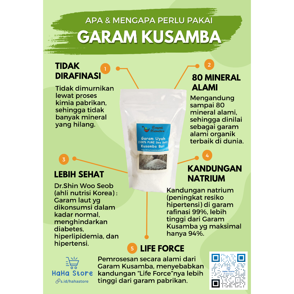

Garam Laut Kusamba Bali 100% Original Tanpa Campuran (Haha Store Sby)