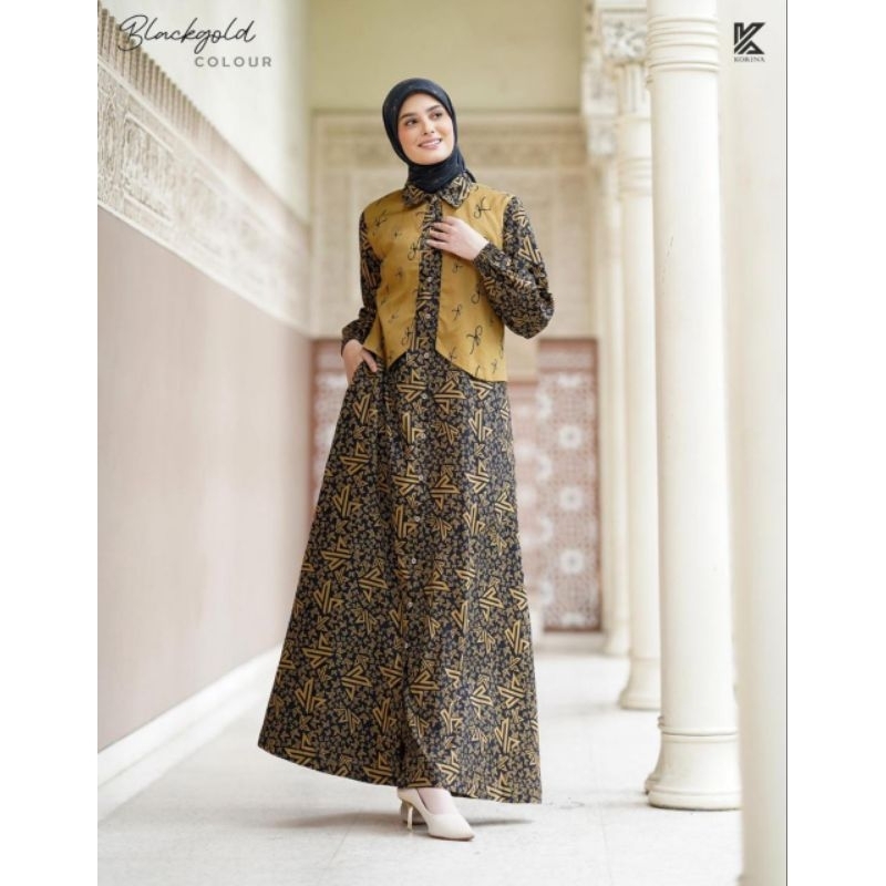 VEST dress Korina,gamis korina vest,dress korina,gamis remaja,dress terbaru