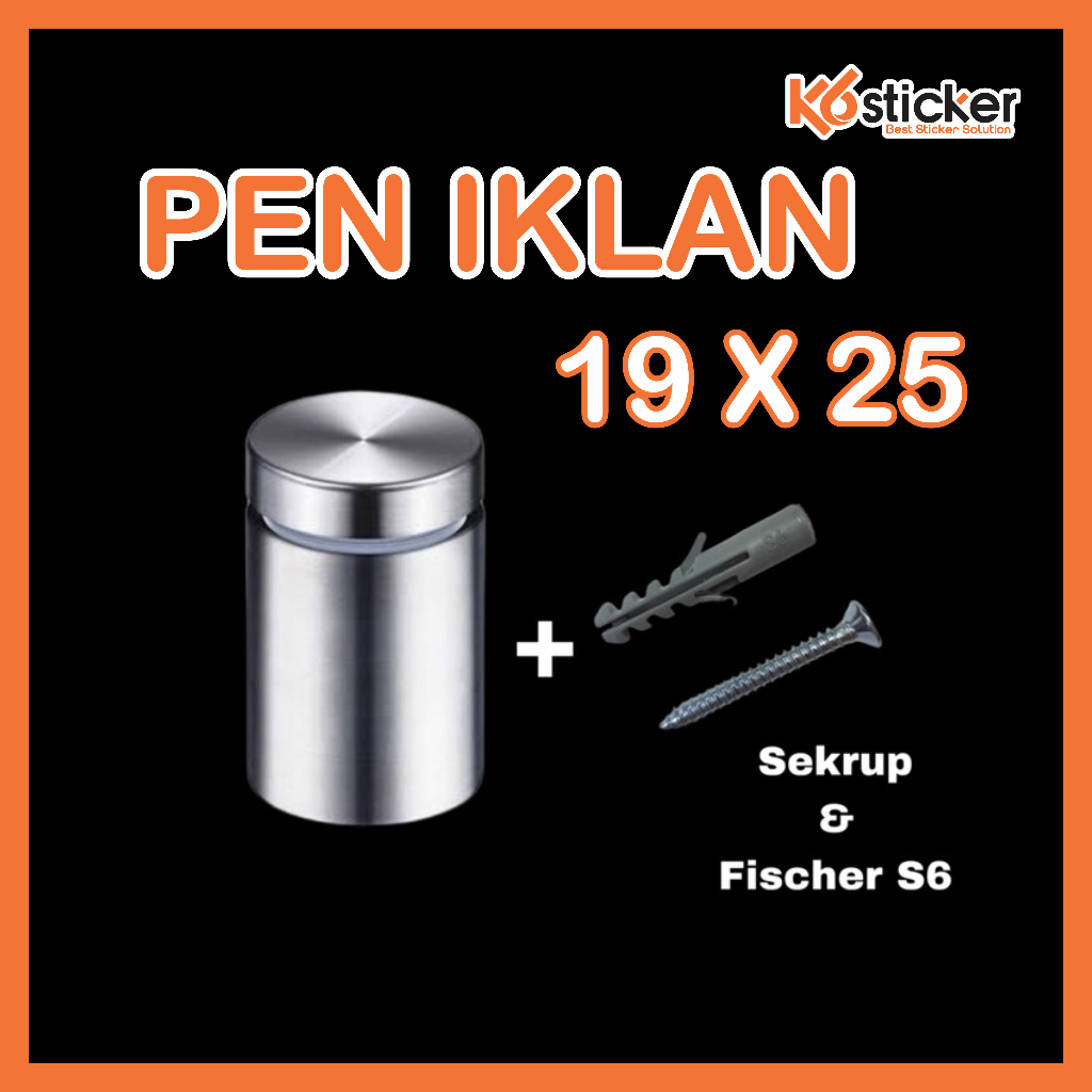 PEN IKLAN 19x25 STAINLESS / SIGNBOARD / BAUT AKRILIK 19x25