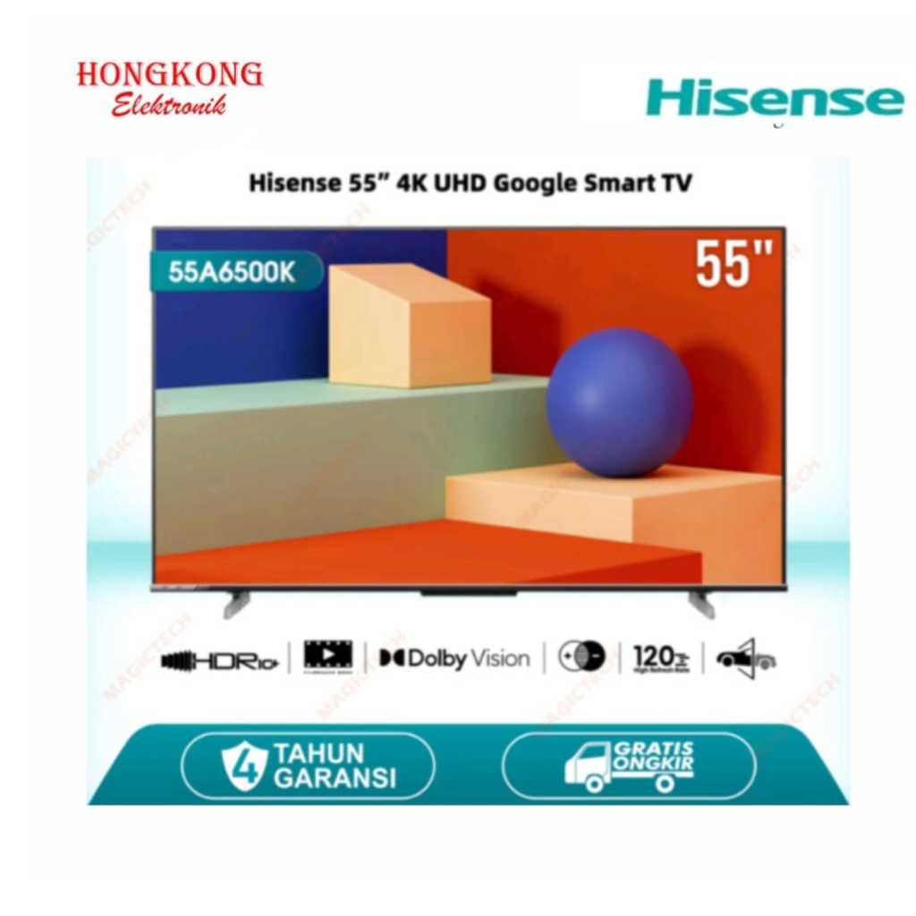 LED TV HISENSE 55A6500K SMART GOOGLE TV 55 INCH UHD 4K