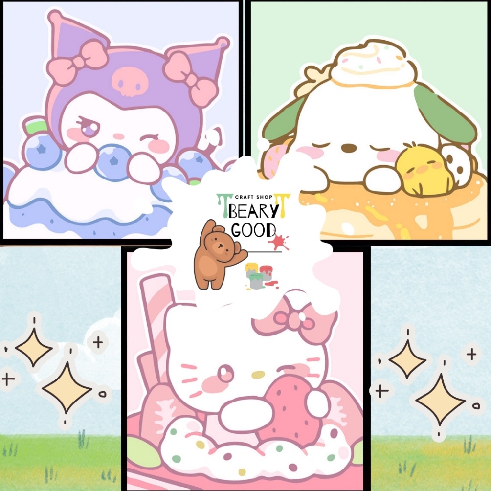 

BearyGood Kuromi Canvas Painting By Number Painting kit anak Paint by number Set Melukis ART O5E1