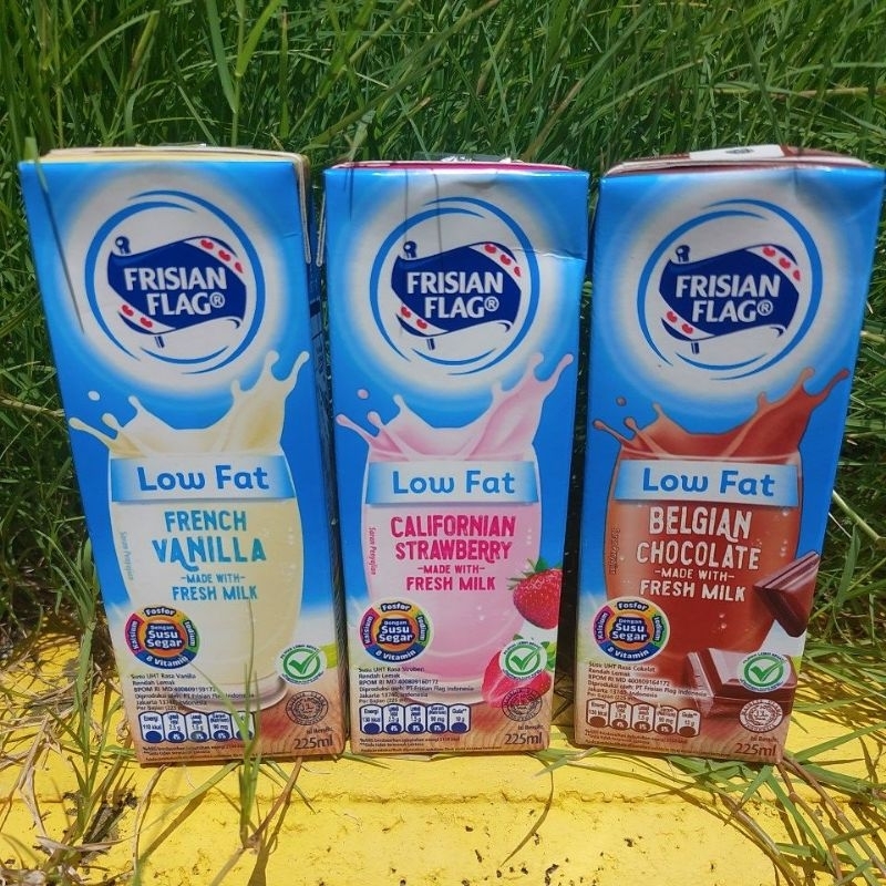 

Frisian Flag 225ml low fat / fresh milk / susu UHT