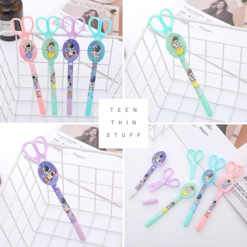 

PULPEN GUNTING JADI 1 | PULPEN GEL GUNTING MOTIF ASTRONAUT LUCU IMUT | BOLPEN GEL GUNTING KARAKTER