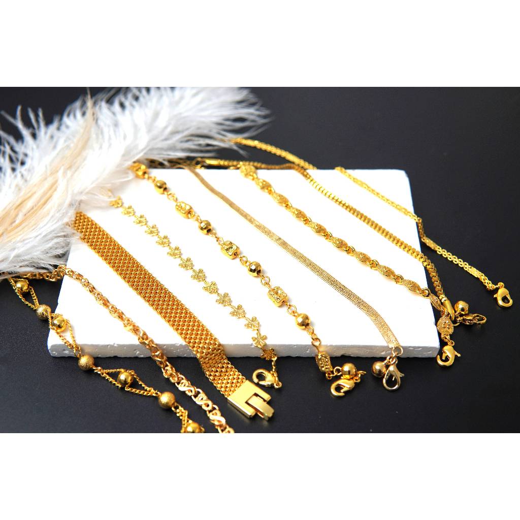 C- Gelang fashion terbaru untuk tren emas wanita Bracelet Couple Flower