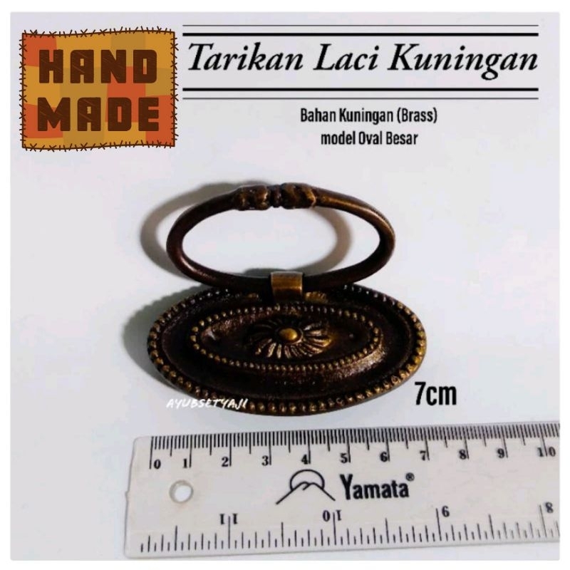 Tarikan Laci Meja model Oval Besar Kuningan Handle Lemari knob laci meja hendel pintu knob meja anti