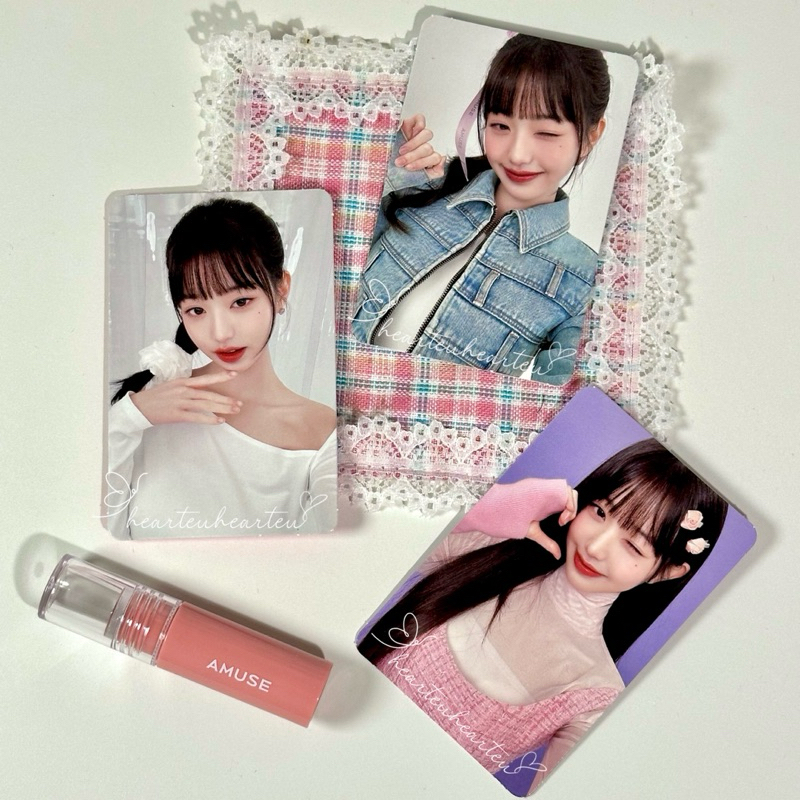 [READY STOCK INA] [OFFICIAL] — Photocard IVE Jang Wonyoung x Amuse 2.0 Denim White Ponytail Heartche