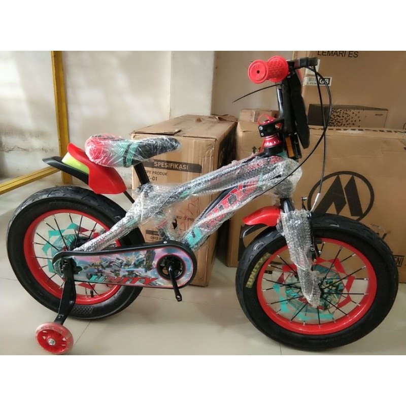 Sepeda Anak Sepeda BMX 16 inch UNITY ( BAN JUMBO 3.0 ) ( TRANSFORMER ) ( FULL ACCECORIES ) ( WARNA M