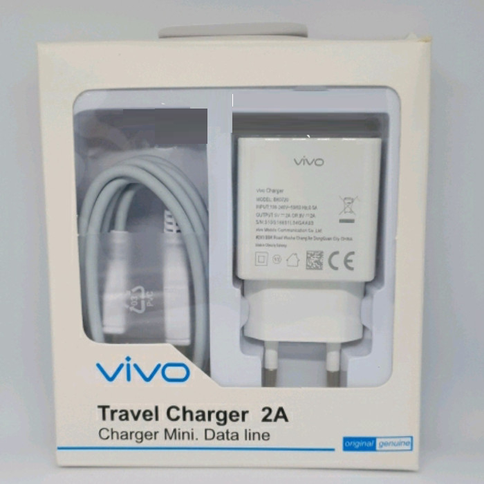 Charger Original Vivo Y53 Y55 Y55S Y12 Y15 Y17 S1 Casan Cesan Cas Travel charger vivo merek ori  2.A