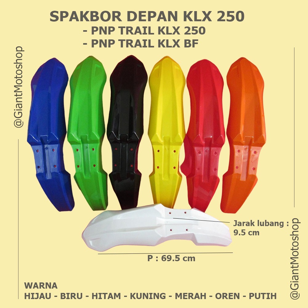 Spakbor depan KLX 250 TRAIL SLEBOR COVER PELINDUNG KLX250