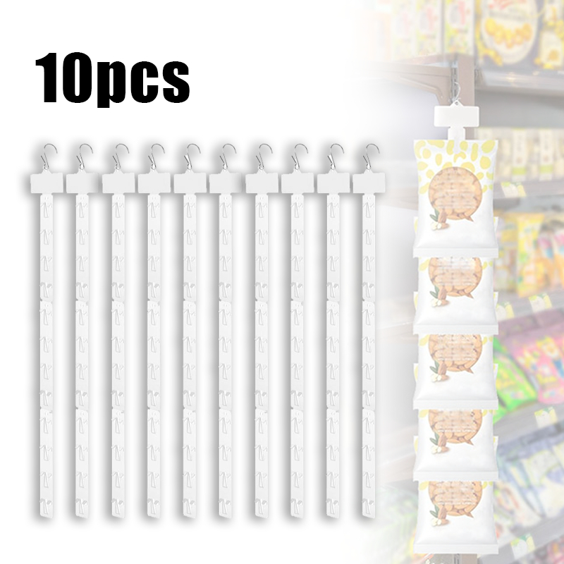 

10Pcs Klip Display Snack / Strip Klip Produk / Supermarket Snack Plastic Clip Strip / Strip Gantung Plastik