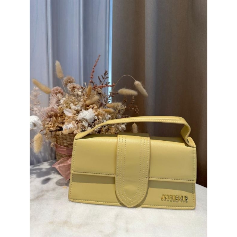 Tas Selempang Jacquemus Kotak Wanita Warna Butter