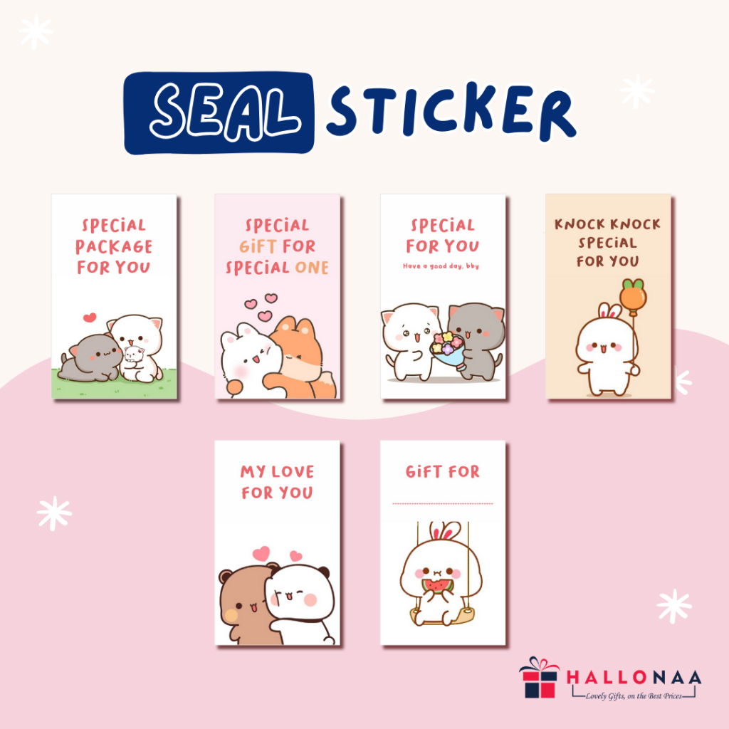 

[ 10 PCS ] Seal Sticker Aesthetic | Stiker Online Shop | Sticker packaging