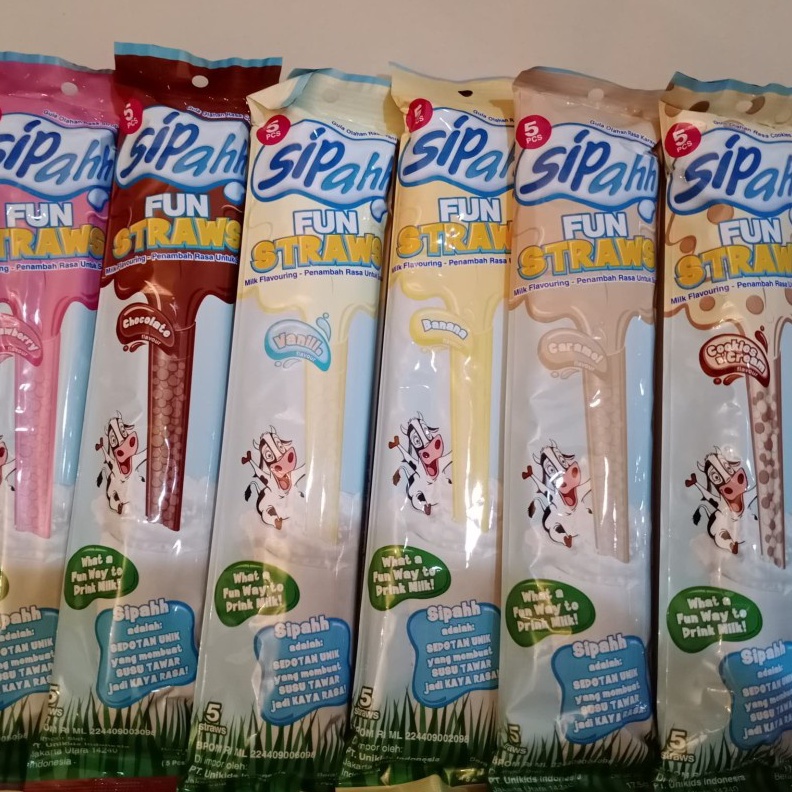 

Terbaru Sedotan Sipahh Fun Straws Sedotan Rasa isi 5