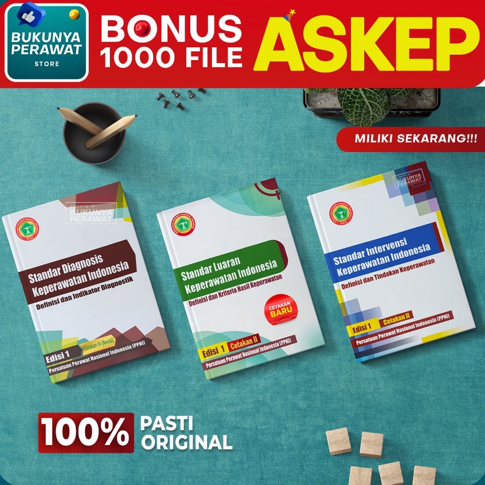 ORIGINAL BUKU SDKI SIKI SLKI ORI  PAKET ASUHAN KEPERAWATAN PPNI ART V8T5