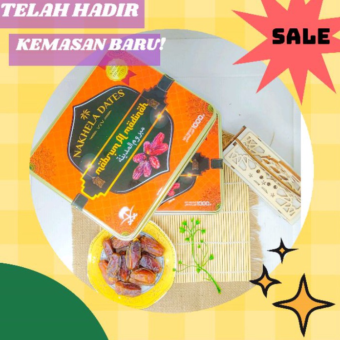 

PALING AMPUH Kurma Mabroum Madinah Nakhela Dates Kemasan kaleng 1 Kg
