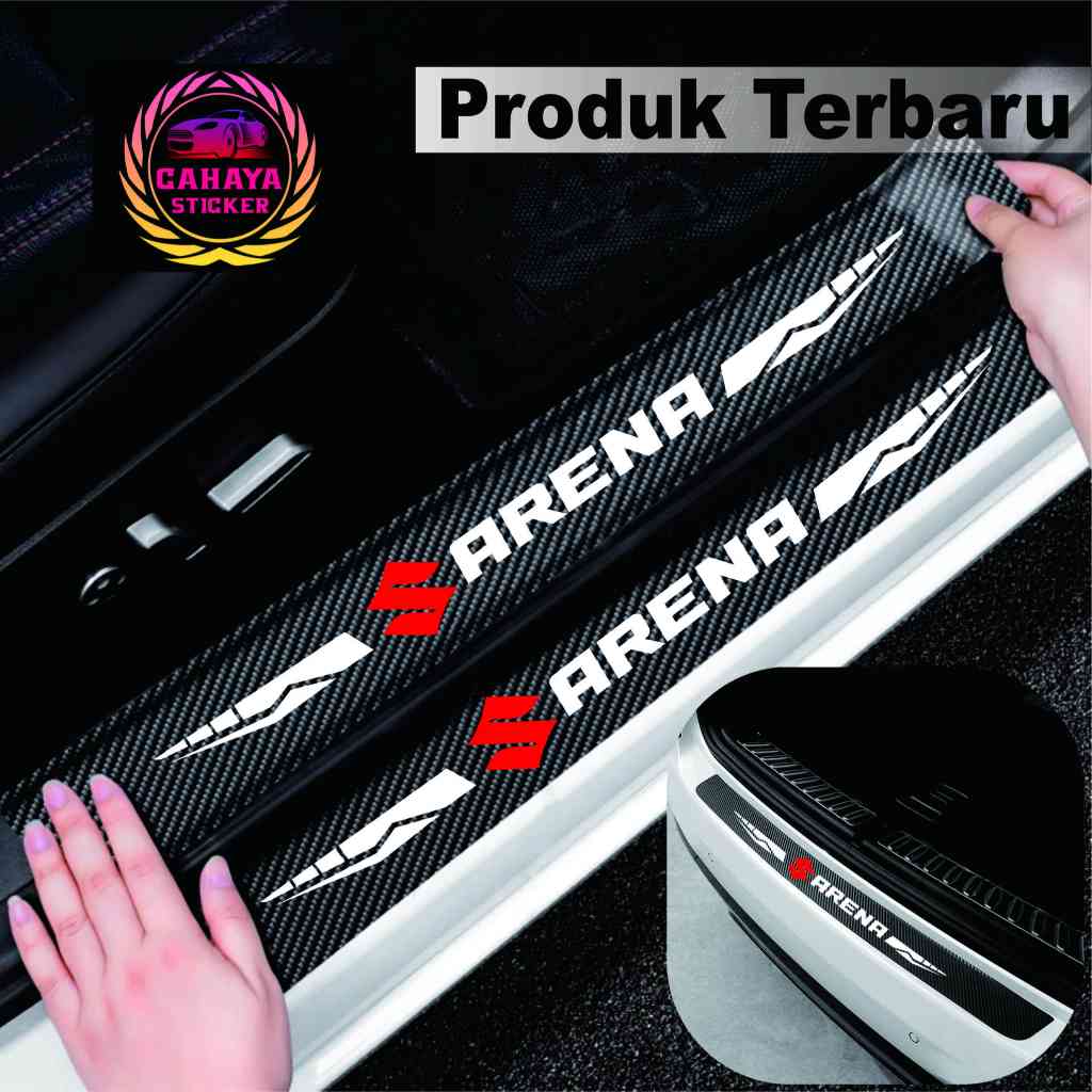 5 pcs sticker mobil  suzuki arena sticker sill plate carbon 3D mobil suzuki arena sticker carbon are