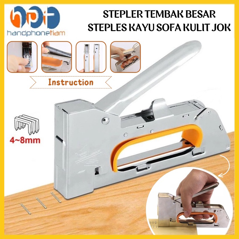

Gun Tacker Stapler Tembak 13468mm Powerful Staples Alat Bantu Pemasangan Sarung Sofa Kulit Jok Motor Steple Cekrekan Pengokot Kayu ART U7R6