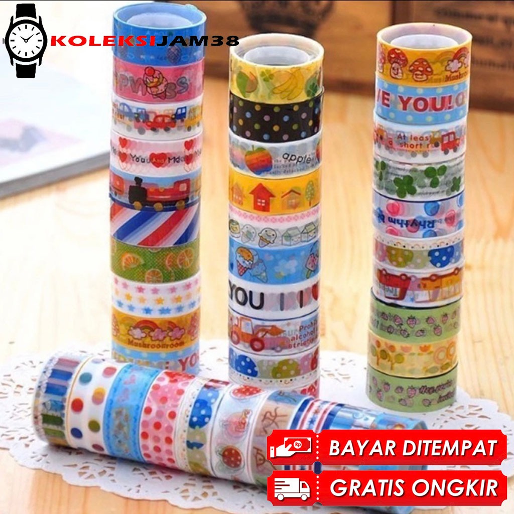 

BISA COD ! Isolasi Fancy kado Per Pcs / Solasi Kado Gambar / Solatip Fancy Selotip Gliter Motif Warna-Warni / Isolatip Solasi Selotip Gliter/isolasi karakter Lakban