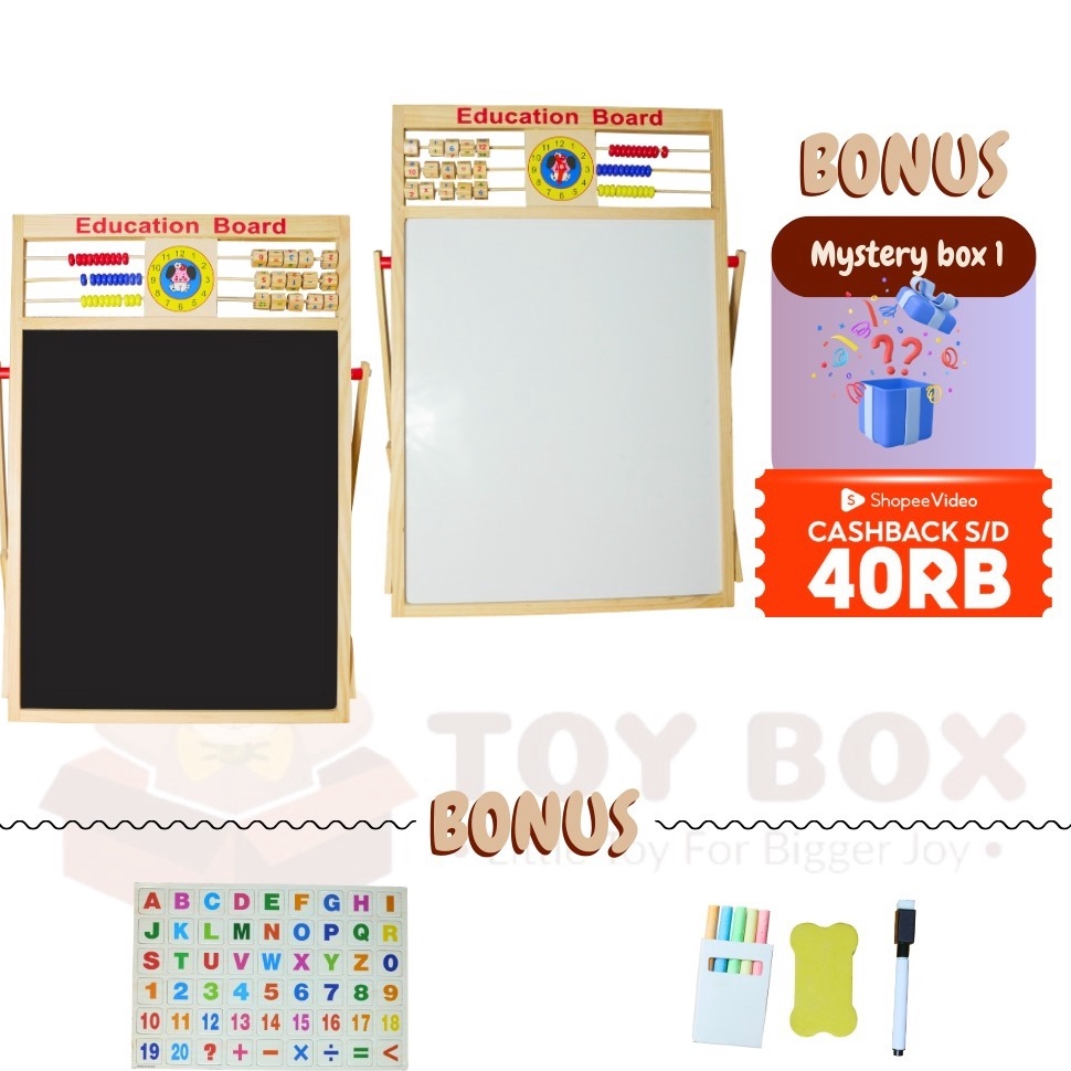 

Mainan Uk Large 2in1 Education Board Black dan Whiteboard Papan Tulis Belajar Menggambar Berhitung Anak Dengan Sempoa Berhitung TK89 Model Berdiri Besar ART V2W7