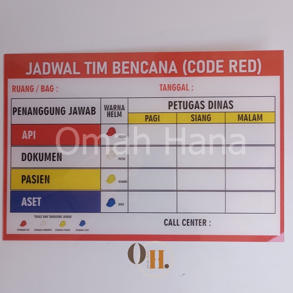 

Akrilik Code Red Jadwal Tim Bencana Eco Papan Siaga Bencana Mini Papan Red Code Mini ART X2Y9