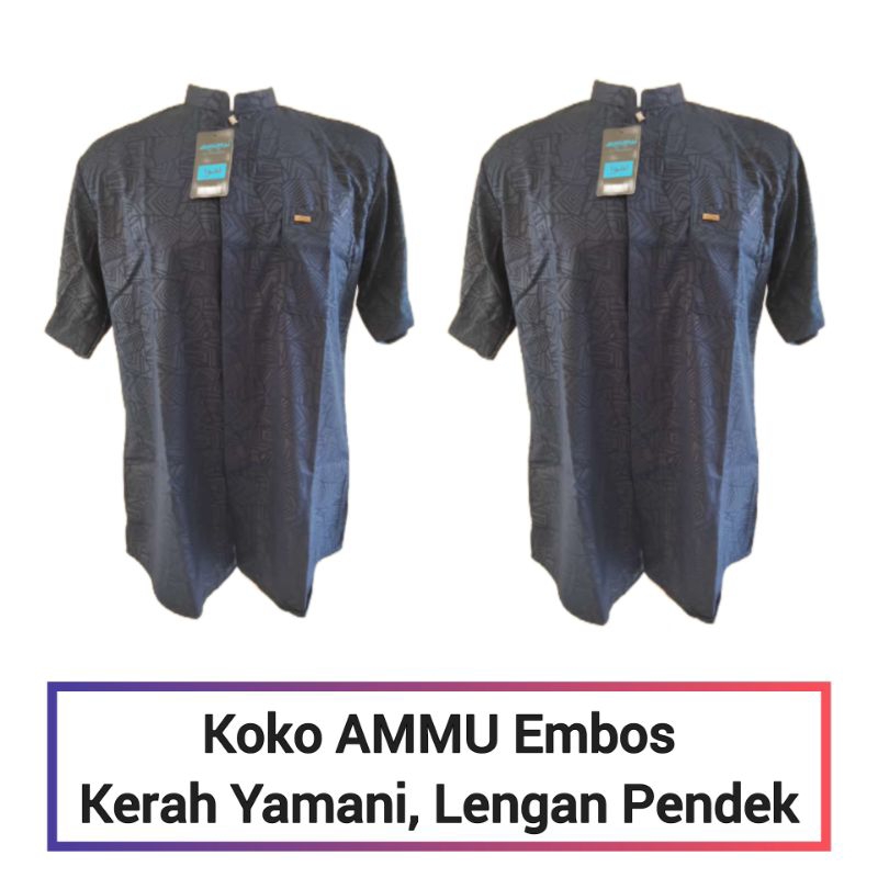 koko AMMU Embos kerah yamani lengan pendek