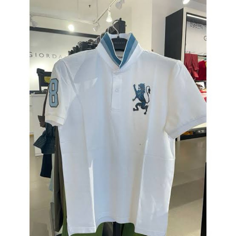 T-SHIRT POLO GIORDANO WHITE BLUE ORIGINAL