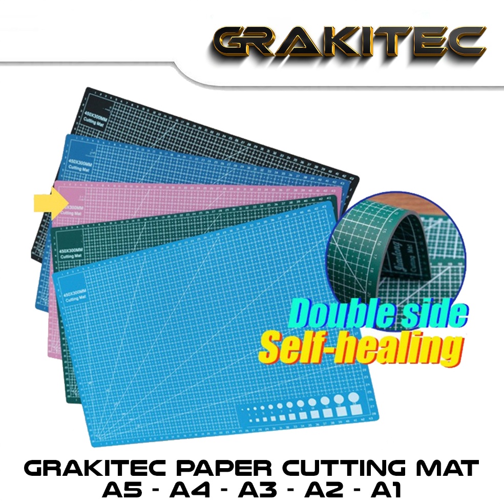 

Alas Potong Kertas Cutting Mat A2 A1 Bahan PVC DoubleSide Self Healing untuk potong kertas ART U2T7