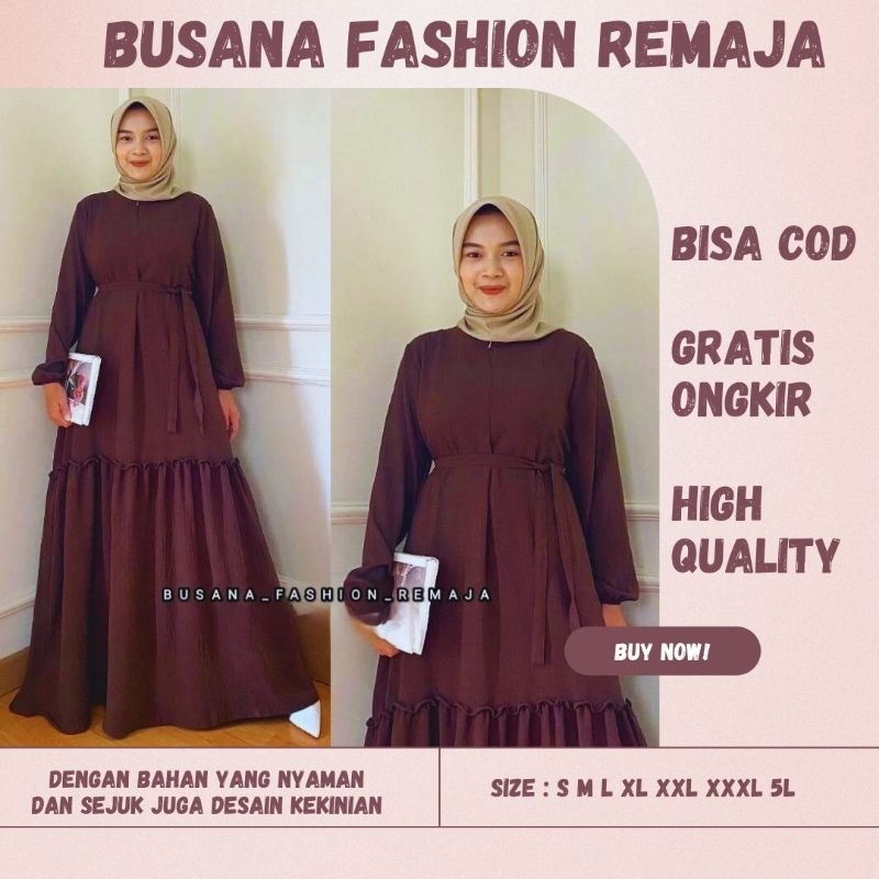 COD - Baju Gamis Jumbo Syari Terbaru S - 5L (LD 92-140) Remaja Ayla Dress Muslim Wanita Murah