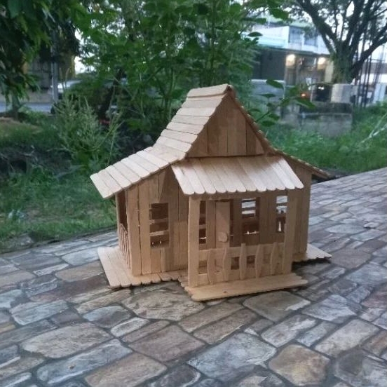 miniatur Rumah Adat jakarta kabaya Betawi dari stik es krim