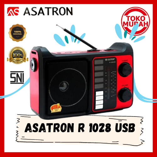 Radio Portable/Portabel ASATRON R 1028 USB FM/AM Listrik & Baterai