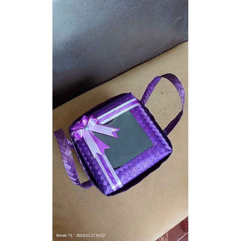 besek bambu jinjing mika 25cm free pita