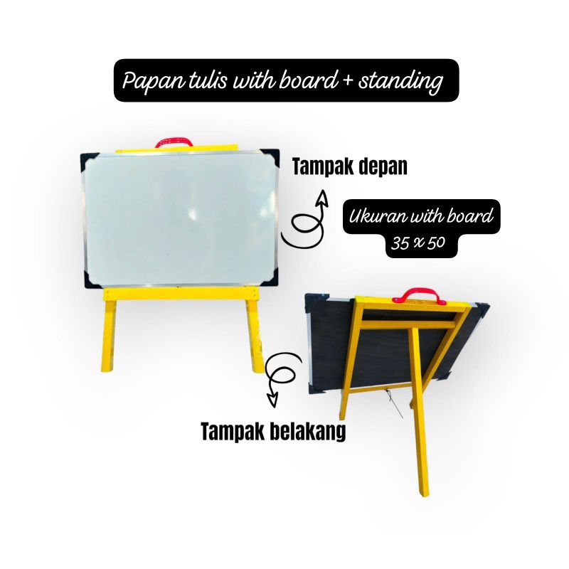 

Papan Tulis Spidol Standing Dua Pungsi Spidol Dan Kapur Satu Set,
