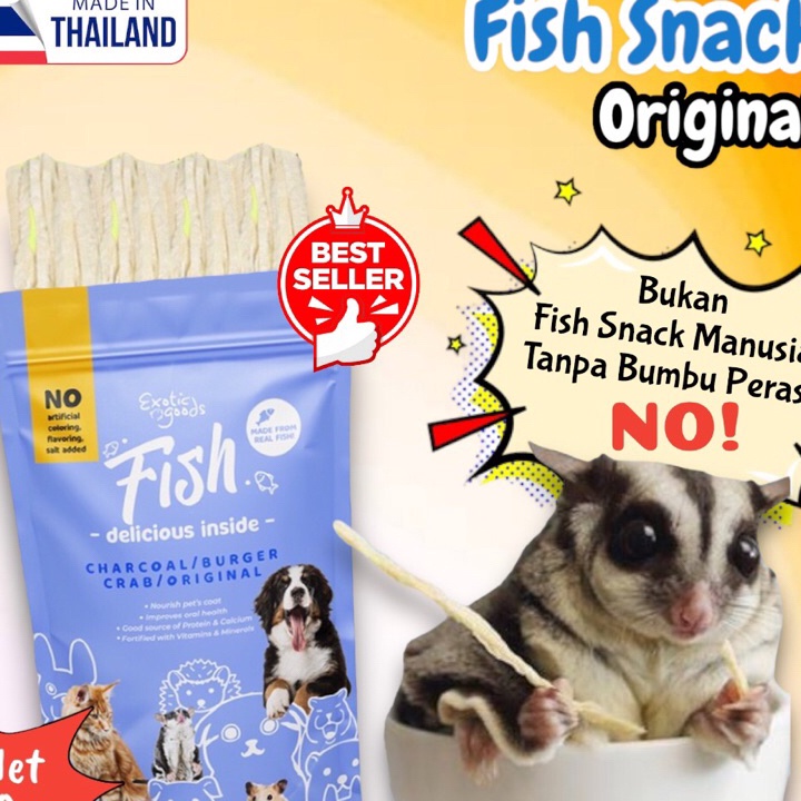 XC26619 FISH SNACK 2gr FISH SNACK SUGAR GLIDER FISH SUGAR GLIDER FISH HEWAN FISH SNACK THAILAND KILO